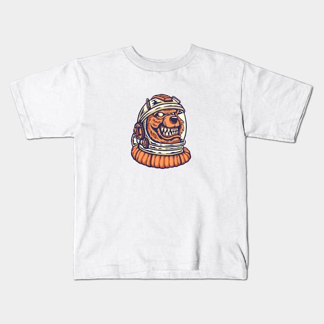 "Wild Astronaut" Logo Design Kids T-Shirt by Arts-Y